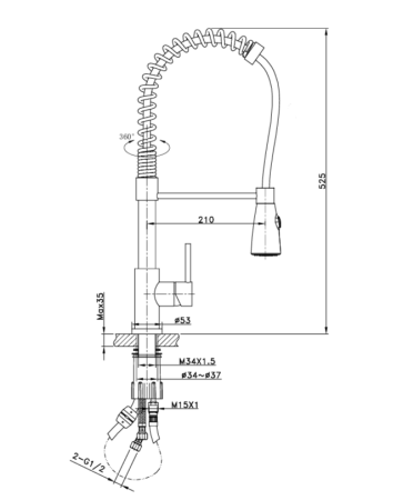 Смеситель для кухни 1800200-UPC Cr