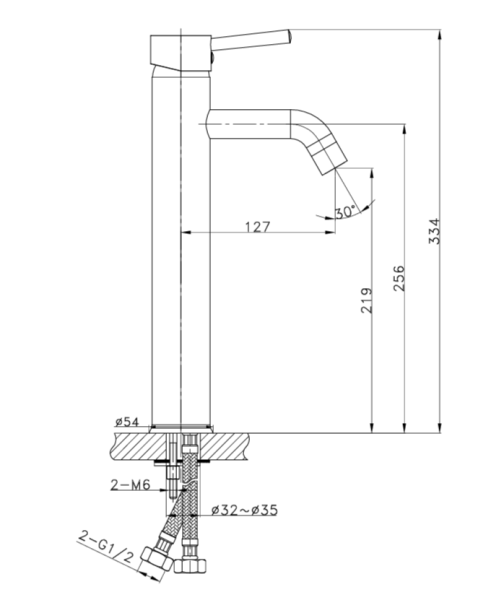Смеситель для раковины 1102200BGB Cr