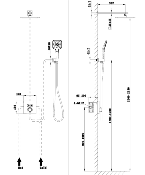 Душевая система с термостатом 1462250 MB