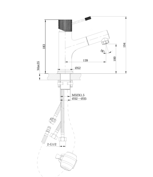 Смеситель для раковины 1152966A GM