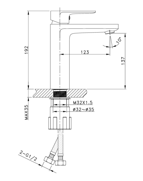 Смеситель для раковины 1151000 Cr