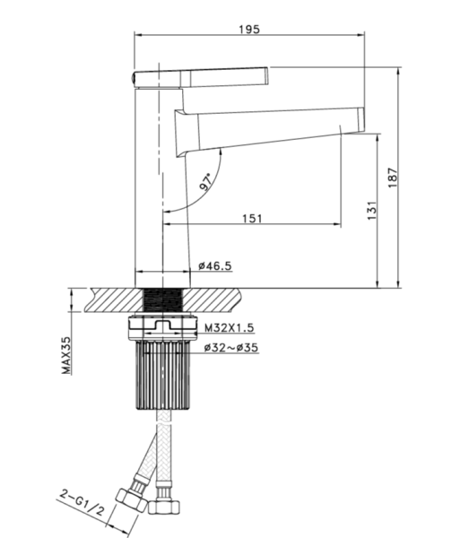 Смеситель для раковины 1153250 MB