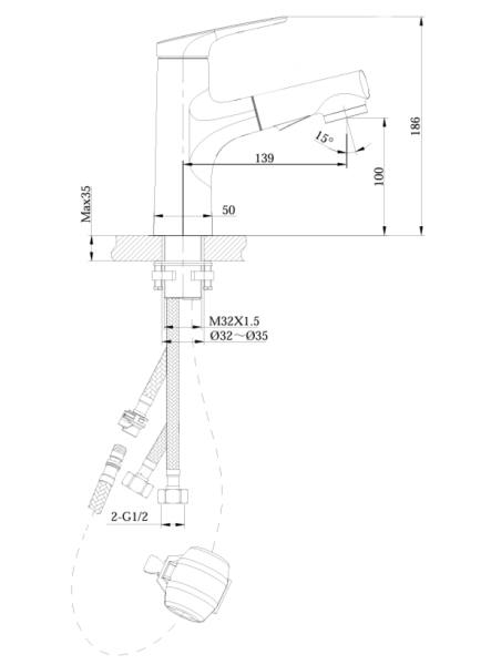 Смеситель для раковины 1153050 MB